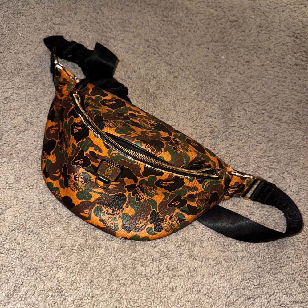 MCM Camouflage Belt Bag - Brown and Black